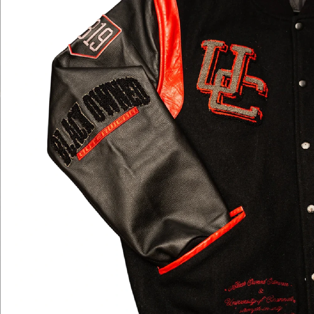 Cincinnati Bearcats Letterman Black Varsity Jacket - Image 3