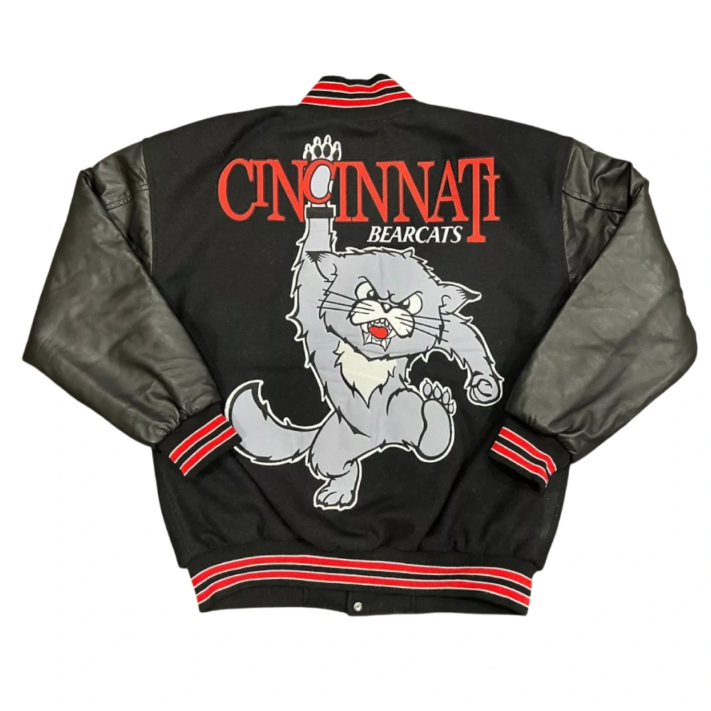 Cincinnati Bearcats Letterman Black Wool & Leather Varsity Jacket - Image 2