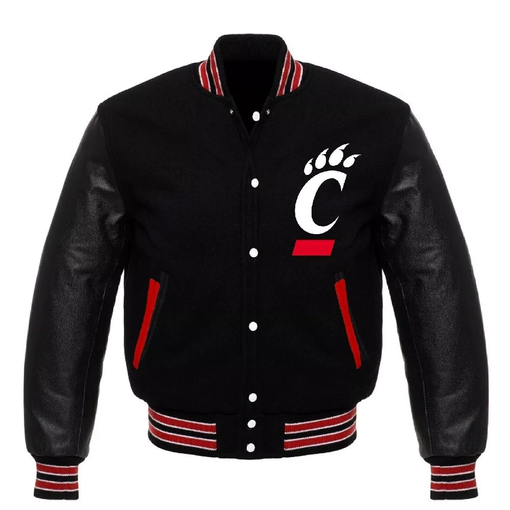 Cincinnati Bearcats Letterman Ribbed Knitted Wool & Leather Varsity Jacket
