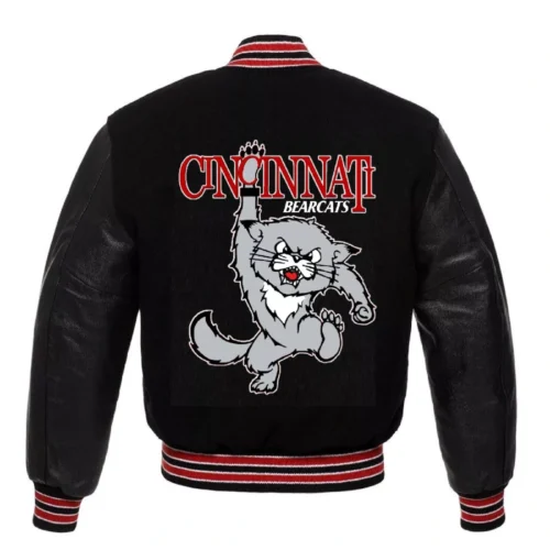 Alternative view of Cincinnati Bearcats Letterman Ribbed Knitted Wool & Leather Varsity Jacket