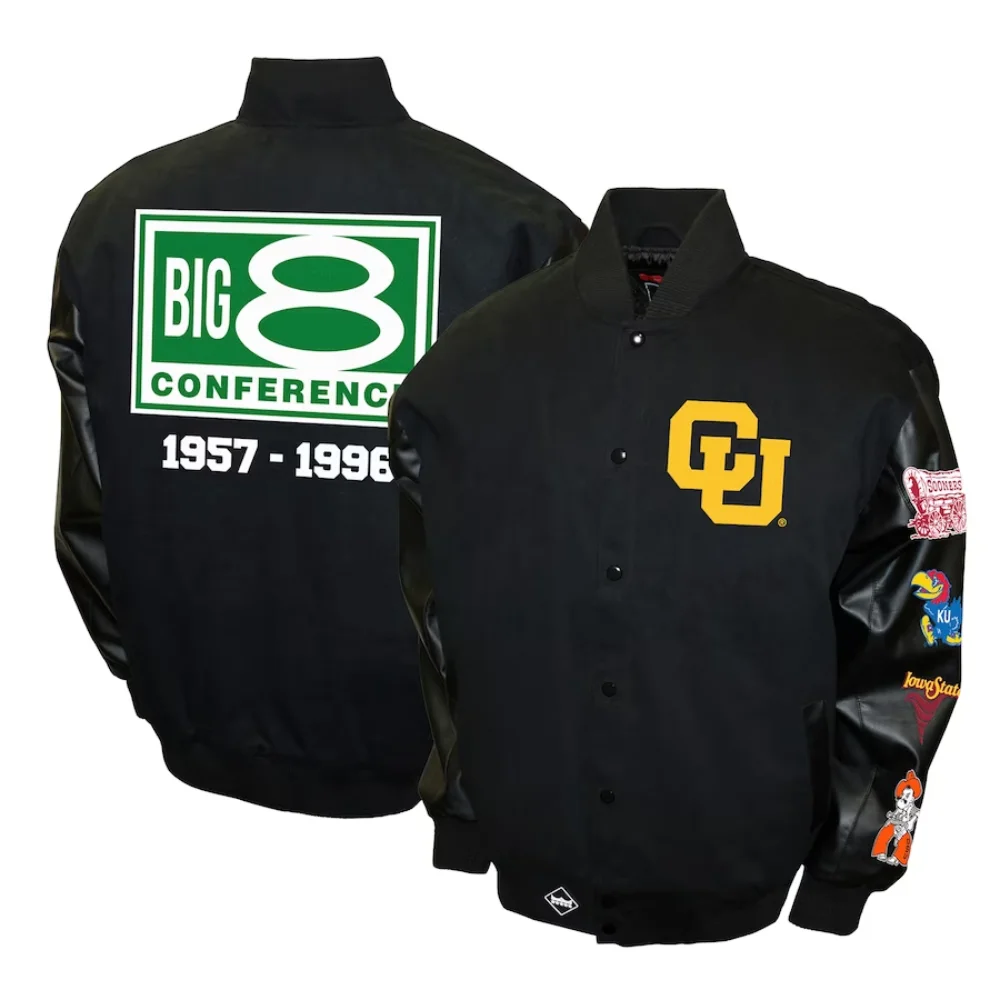 Colorado Buffaloes Big 8 Conference Wool & Leather Varsity Jacket - Image 3