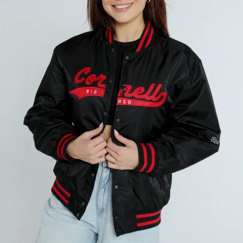 Cornell Big Red A-Game Satin Varsity Jacket