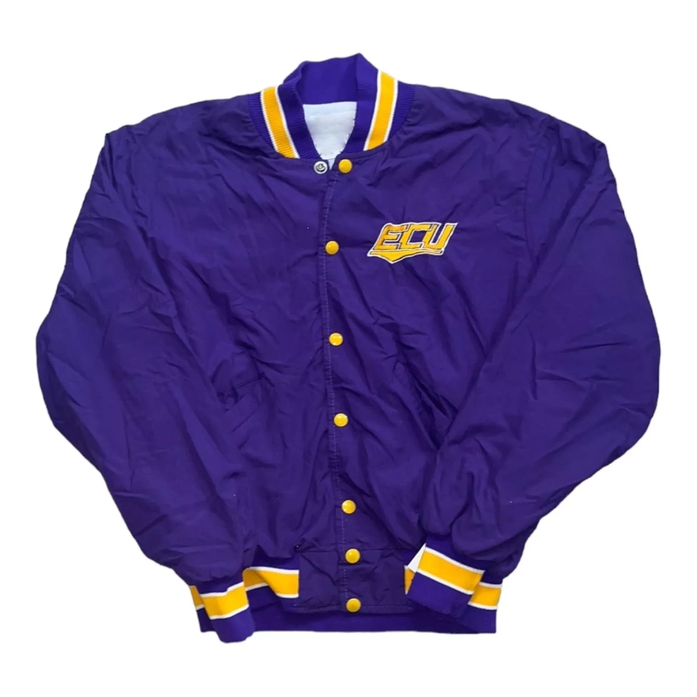 East Carolina Pirates Vintage Full-Zip Purple Satin Varsity Jacket