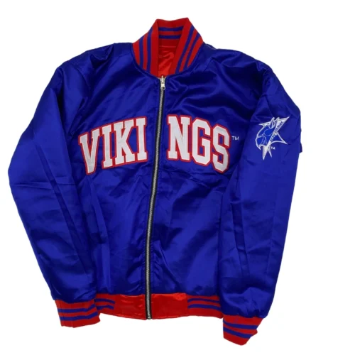 Elizabeth City State Vikings Vintage Blue Satin Varsity Jacket