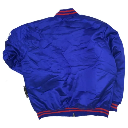 Alternative view of Elizabeth City State Vikings Vintage Blue Satin Varsity Jacket