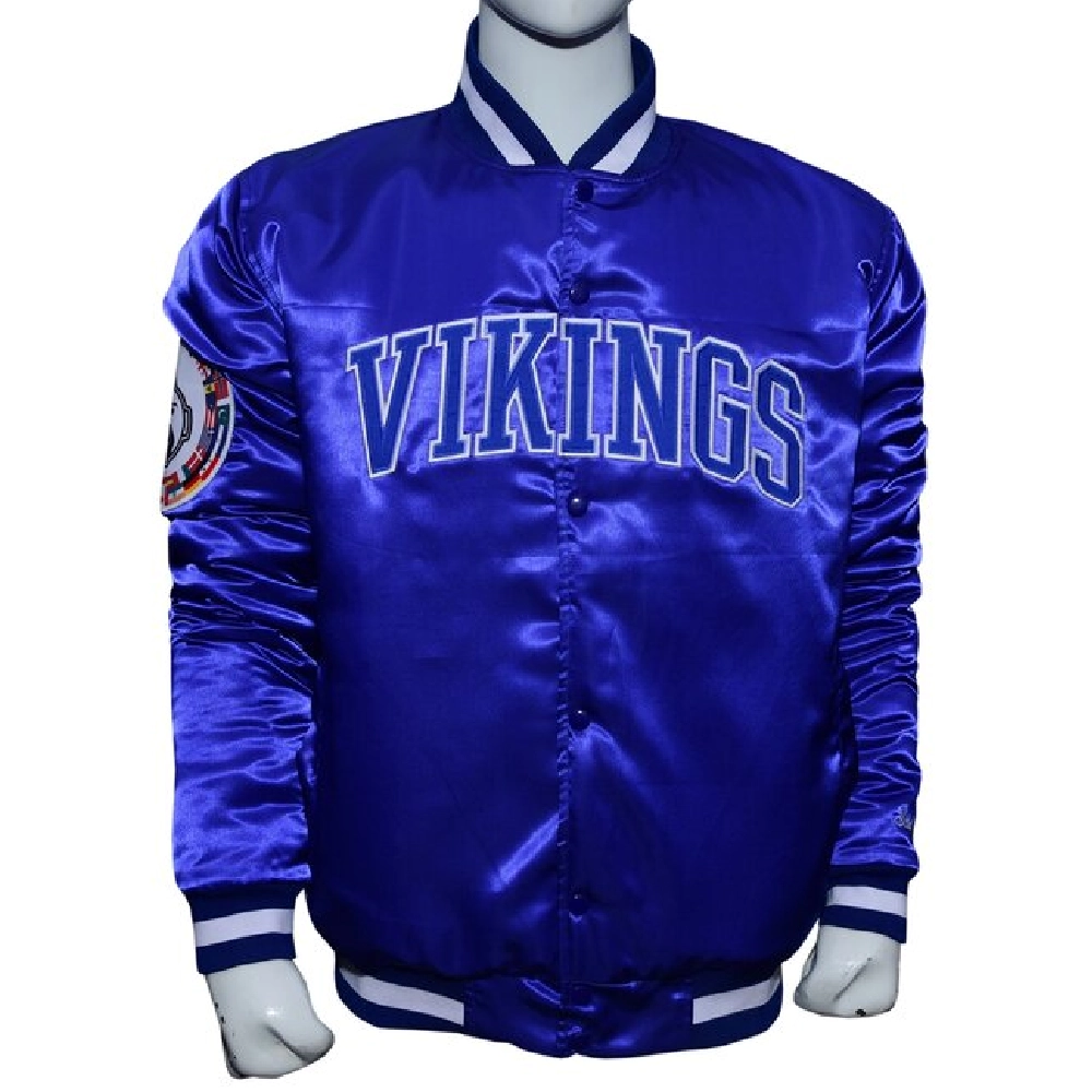 Elizabeth City State Vikings Vintage Royal Satin Varsity Jacket