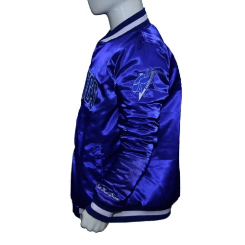Elizabeth City State Vikings Vintage Royal Satin Varsity Jacket - Image 3