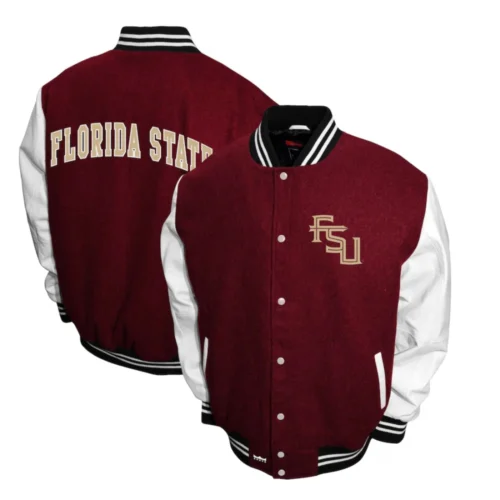 Florida State Seminoles Graduate Wool & Leather Varsity Jacket - Image 3