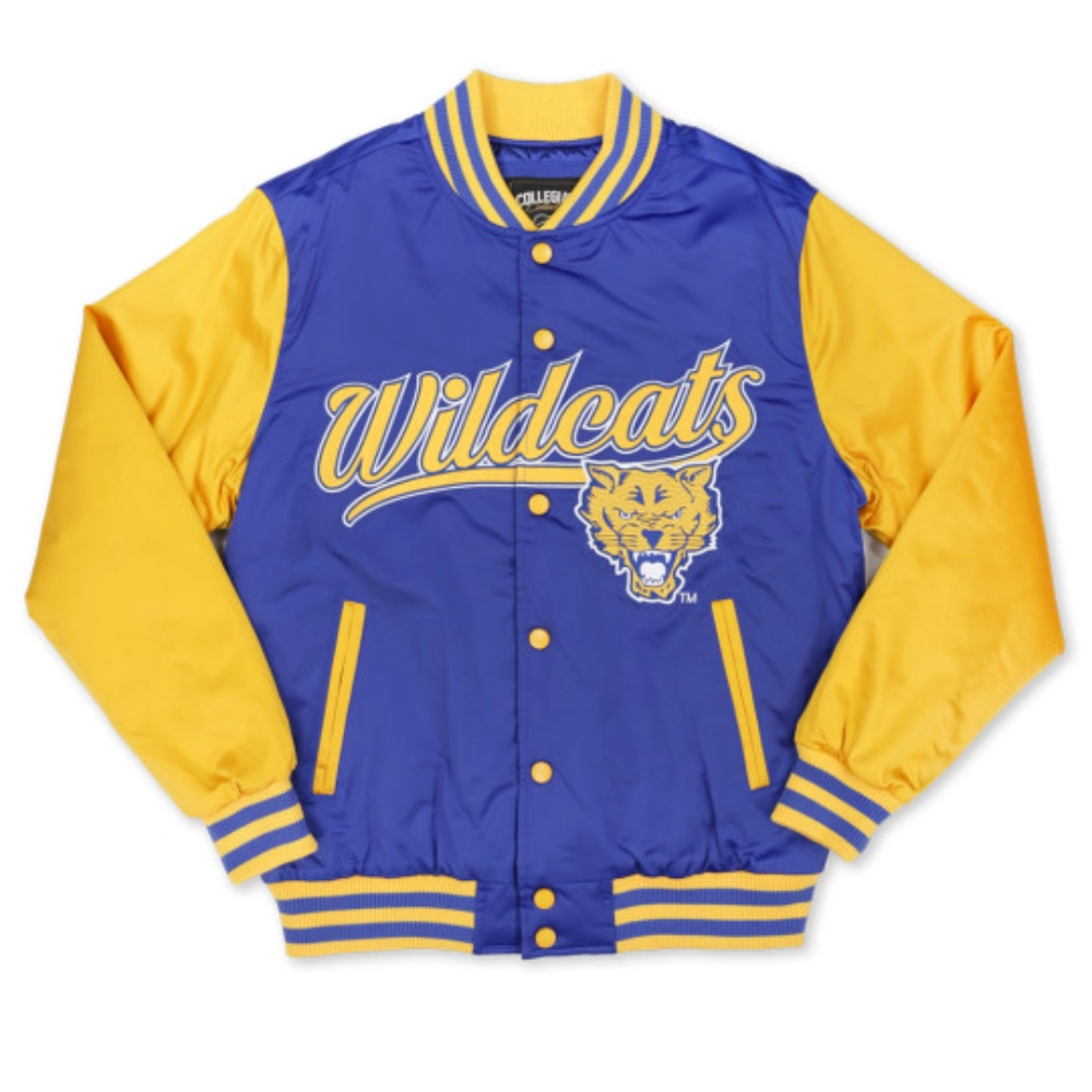 Fort Valley State Wildcats Baseball Purple & Yellow Satin Varsity Jacket