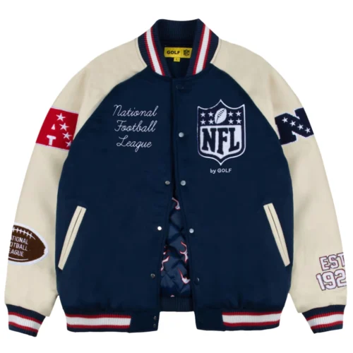 Golf Wang Full-Snap Wool & Leather Varsity Jacket