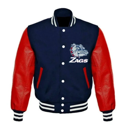 Gonzaga Bulldogs Vintage Navy & Red Wool & Leather Varsity Jacket
