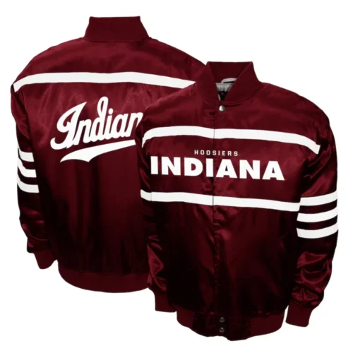 Indiana Hoosiers  2nd Era Satin Varsity Jacket - Image 3