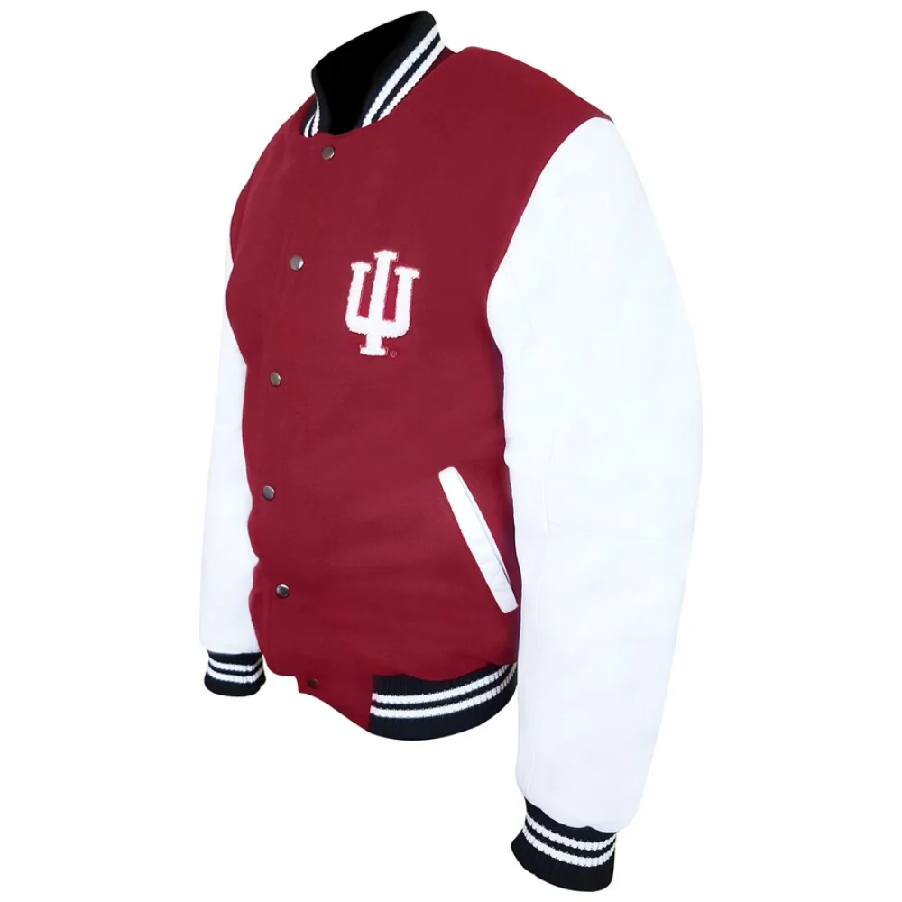 Indiana Hoosiers Graduate Maroon Wool & Leather Varsity Jacket