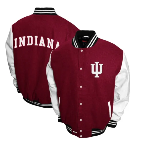 Indiana Hoosiers Graduate Wool & Leather Varsity Jacket - Image 3