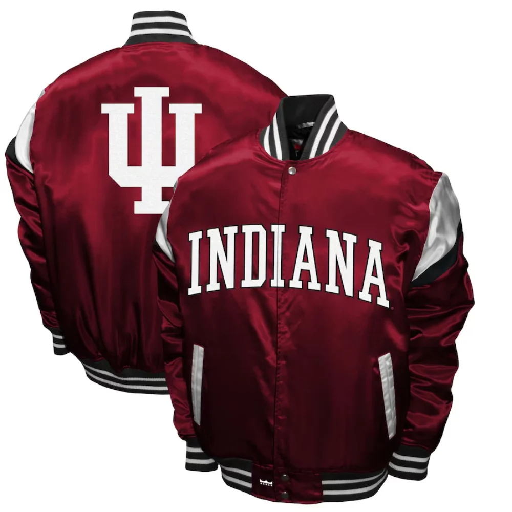 Indiana Hoosiers Power Satin Varsity Jacket - Image 3