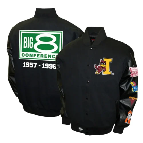 Iowa State Cyclones Big 8 Conference Wool & Leather Varsity Jacket - Image 3