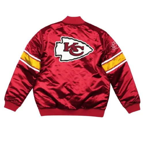 Alternative view of Kansas City Chiefs Vintage Bomber Satin Varsity Jacket