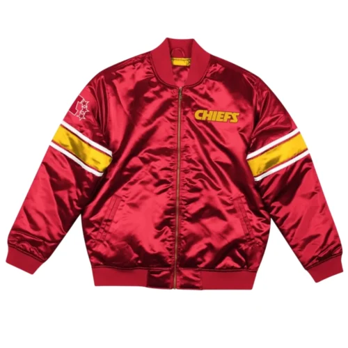 Kansas City Chiefs Vintage Bomber Satin Varsity Jacket