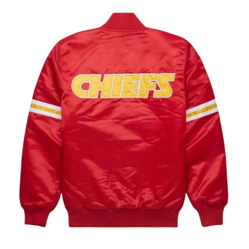 Alternative view of Kansas City Chiefs Pick & Roll Red Bomber Satin Varsity Jacket