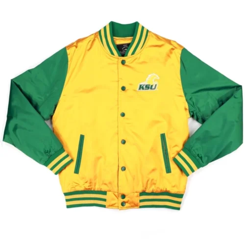 Kentucky State Thorobreds Baseball Yellow & Green Satin Varsity Jacket