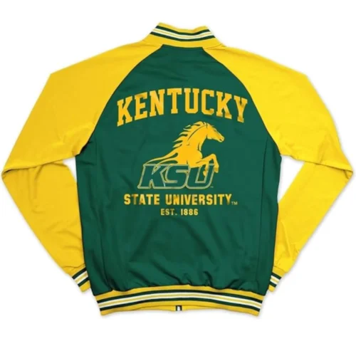 Alternative view of Kentucky State Thorobreds Big Boy Full-Zip Vintage Satin Varsity Jacket