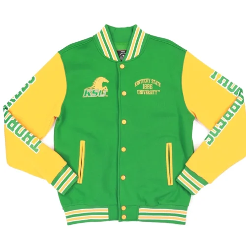 Kentucky State Thorobreds Big Boy Vintage Green & Yellow Satin Varsity Jacket