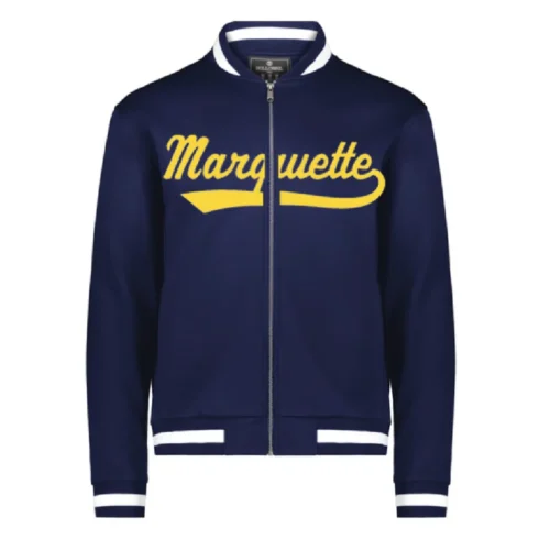 Marquette Golden Eagles Navy Wool Bomber Varsity Jacket