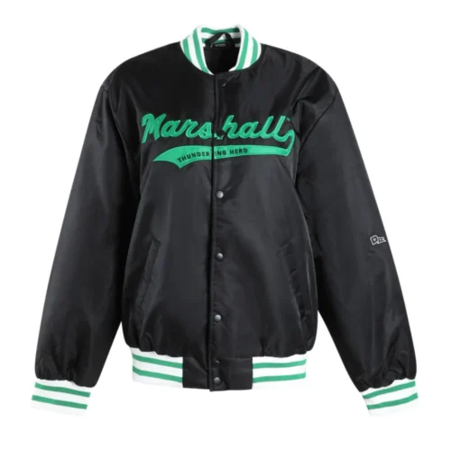 Women's Marshall Thundering Herd A-Game Satin Varsity Jacket - Image 4
