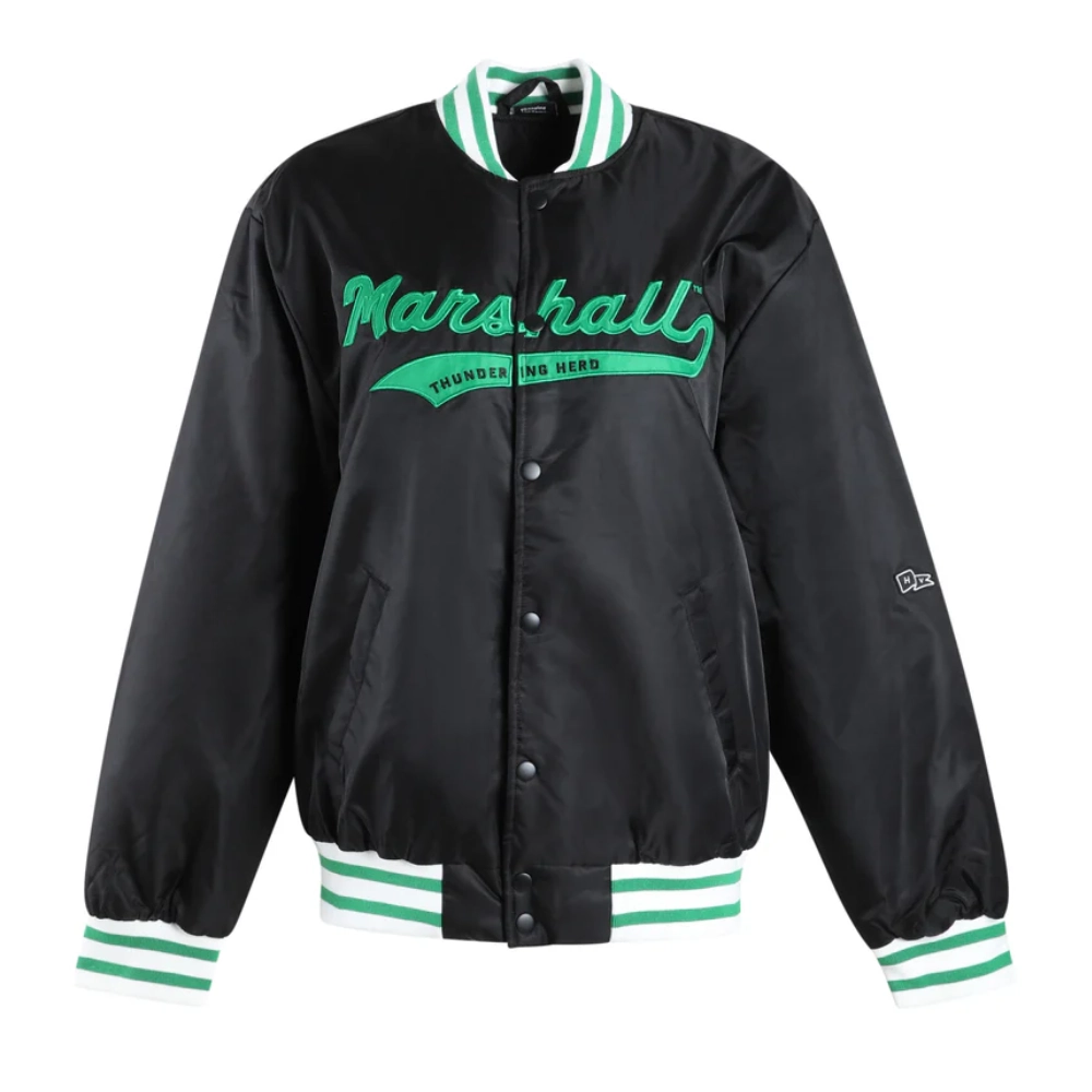 Women's Marshall Thundering Herd A-Game Satin Varsity Jacket - Image 4