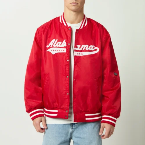 Men Alabama Crimson Tide A-Game Satin Varsity Jacket