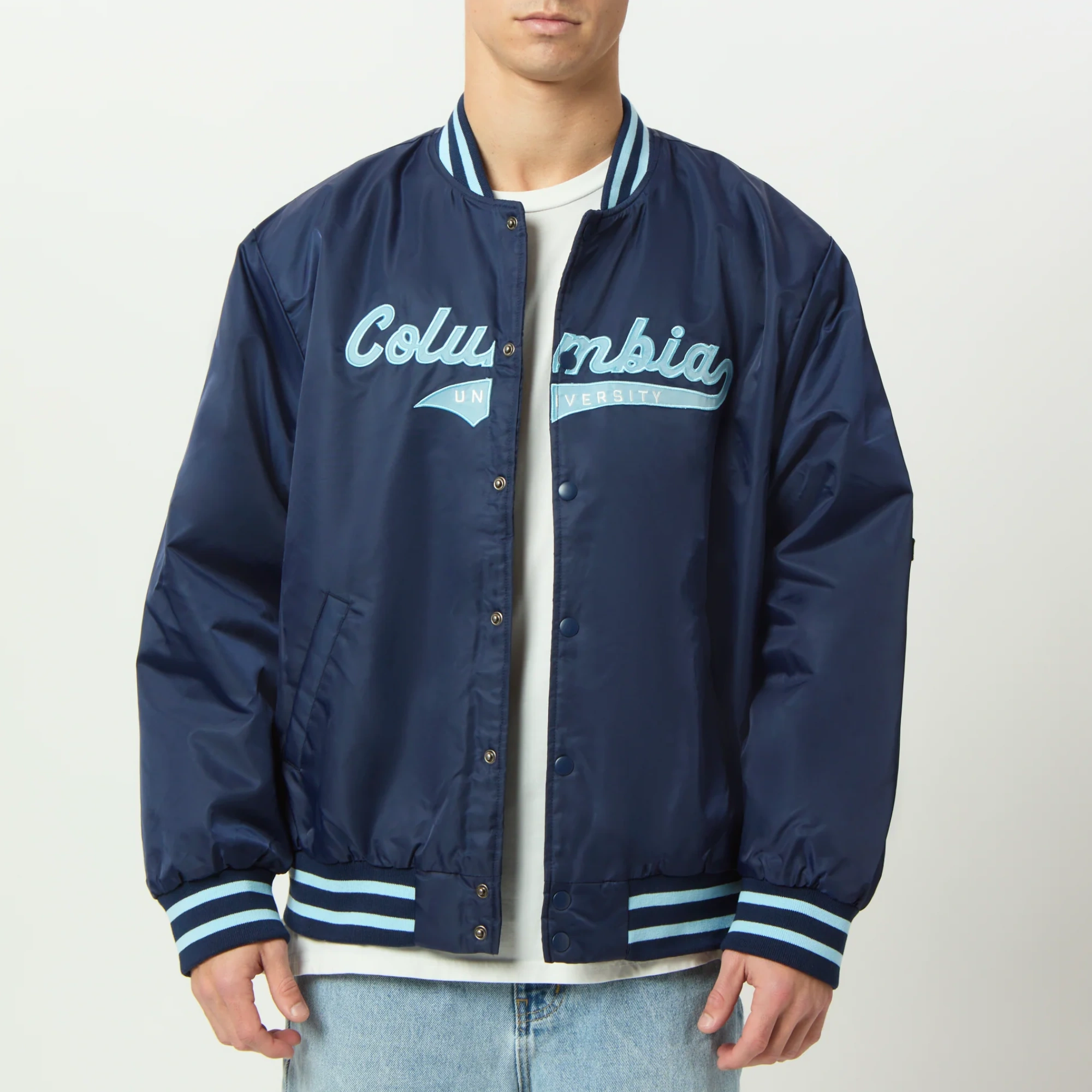 Men's Columbia Lions A-Game Satin Varsity Jacket