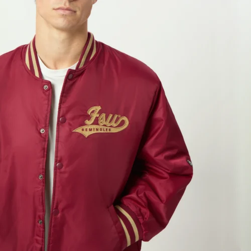 Men's Florida State Seminoles A-Game Satin Varsity Jacket - Image 6