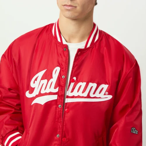 Men's Indiana Hoosiers A-Game Satin Varsity Jacket - Image 6