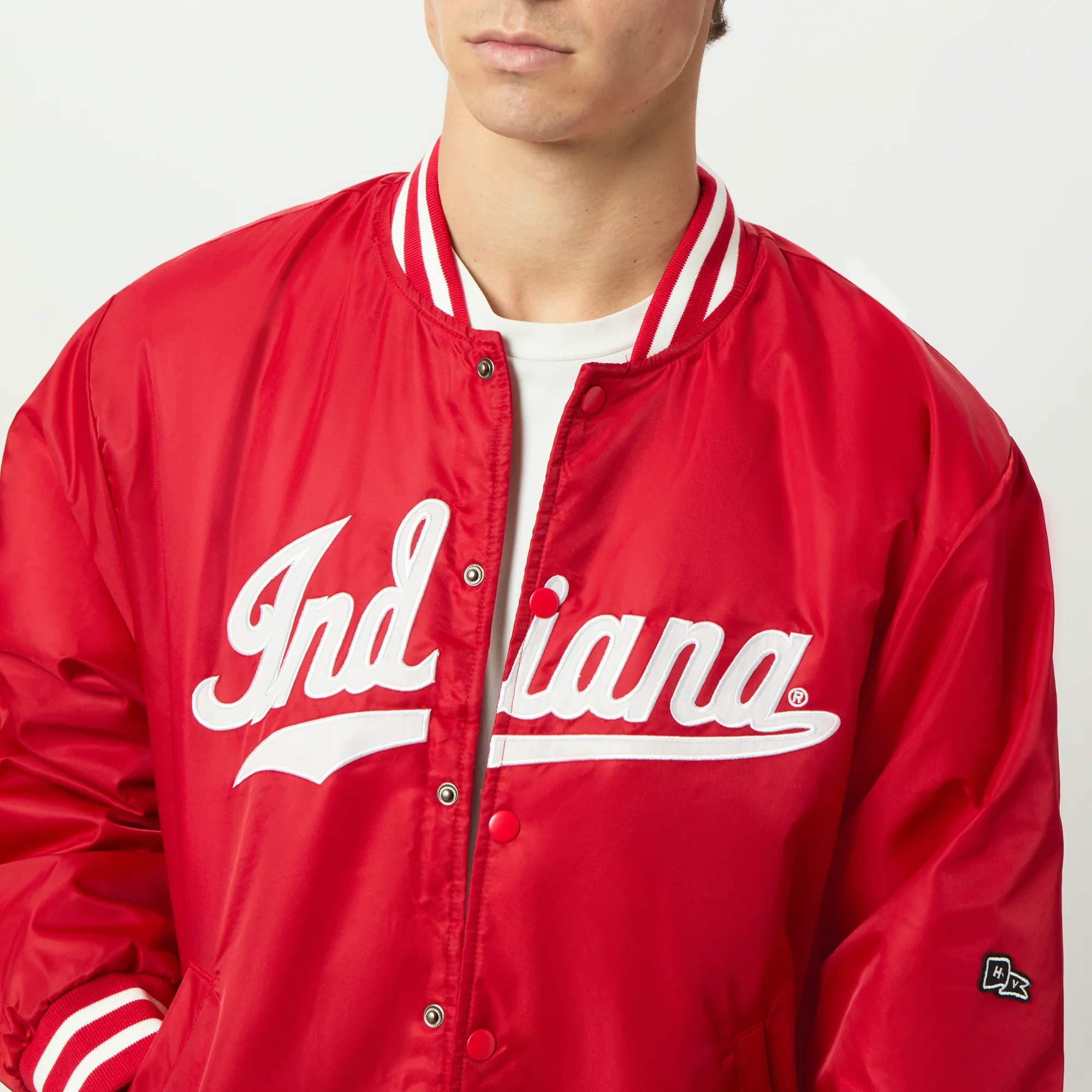 Men's Indiana Hoosiers A-Game Satin Varsity Jacket - Image 6