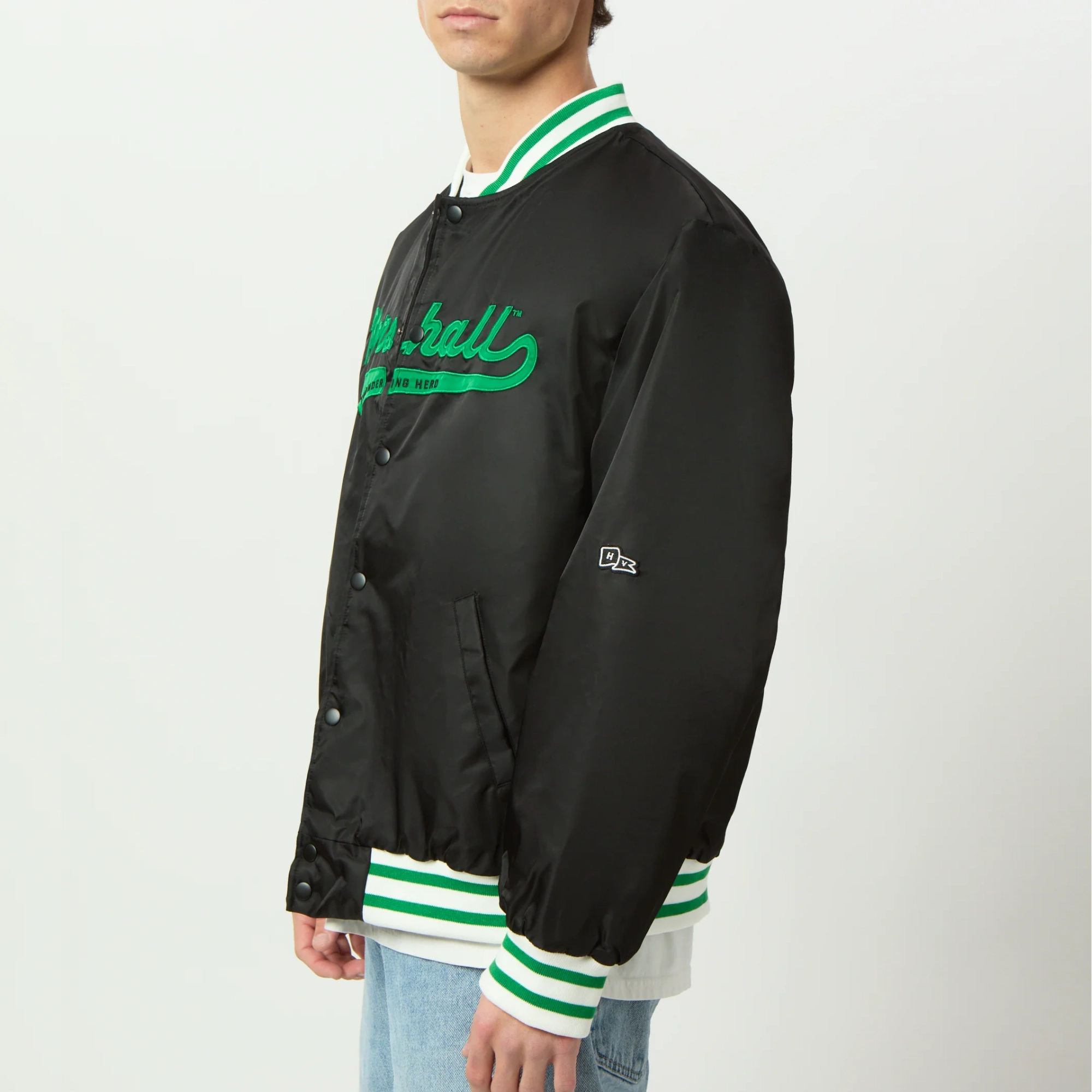Men's Marshall Thundering Herd A-Game Satin Varsity Jacket - Image 2