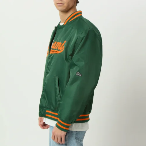 Alternative view of Men's Miami Hurricanes A-Game Satin Varsity Jacket