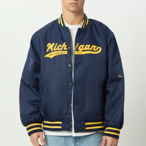 Men's Michigan Wolverines A-Game Satin Varsity Jacket