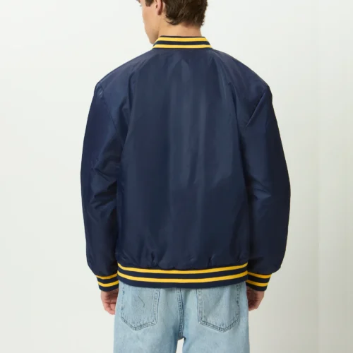 Men's Michigan Wolverines A-Game Satin Varsity Jacket - Image 3