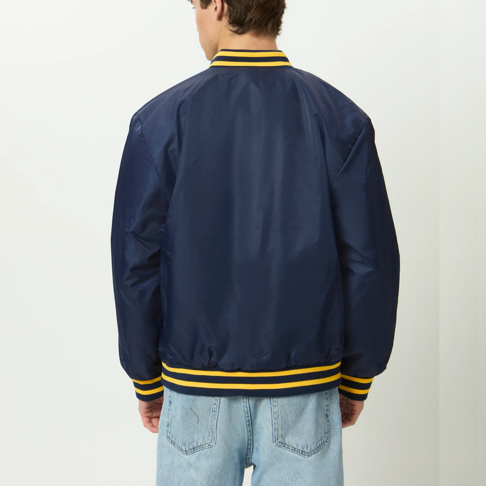 Men's Michigan Wolverines A-Game Satin Varsity Jacket - Image 3