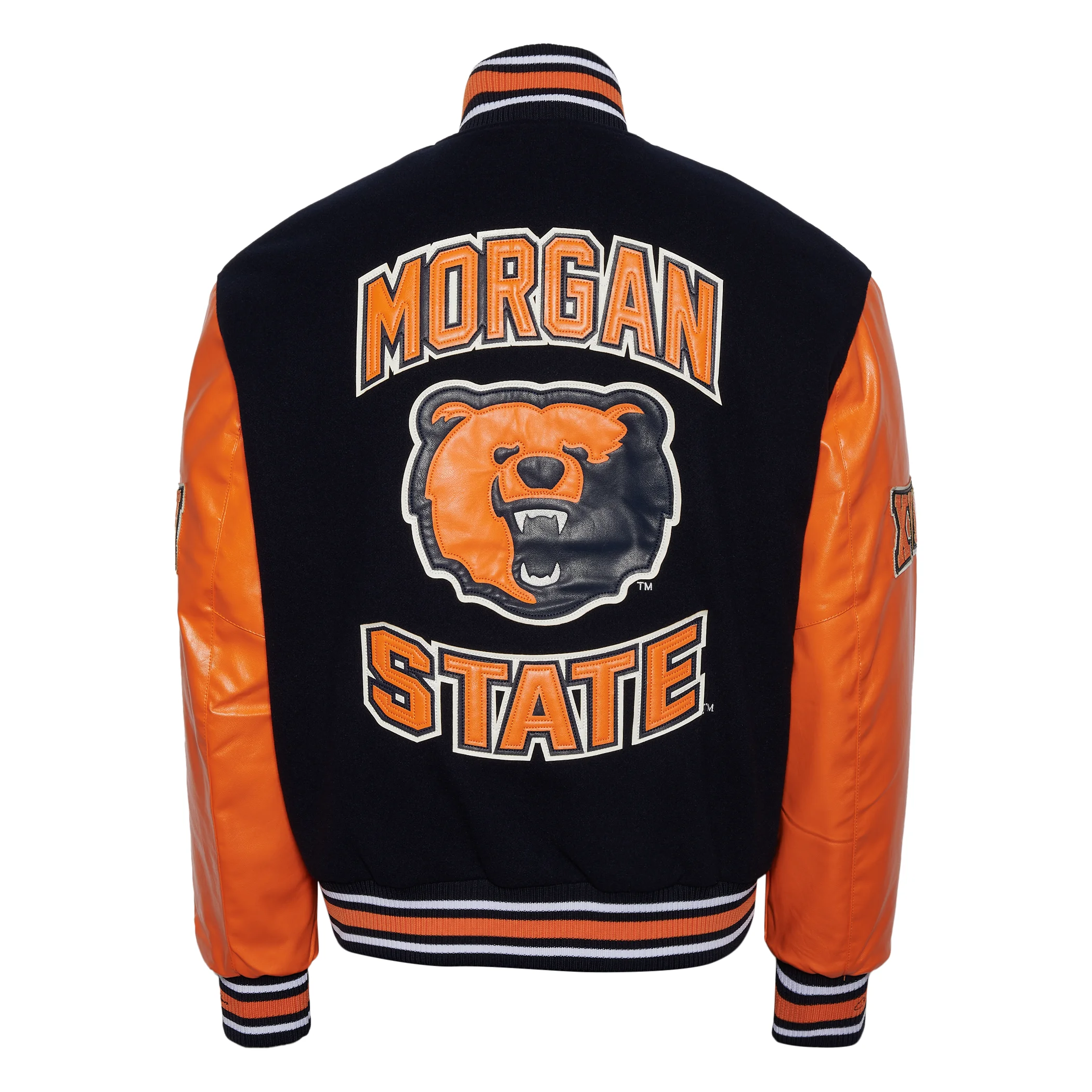 Men's Morgan State Bears Campus Remix Wool & Leather Varsity Jacket - Image 2