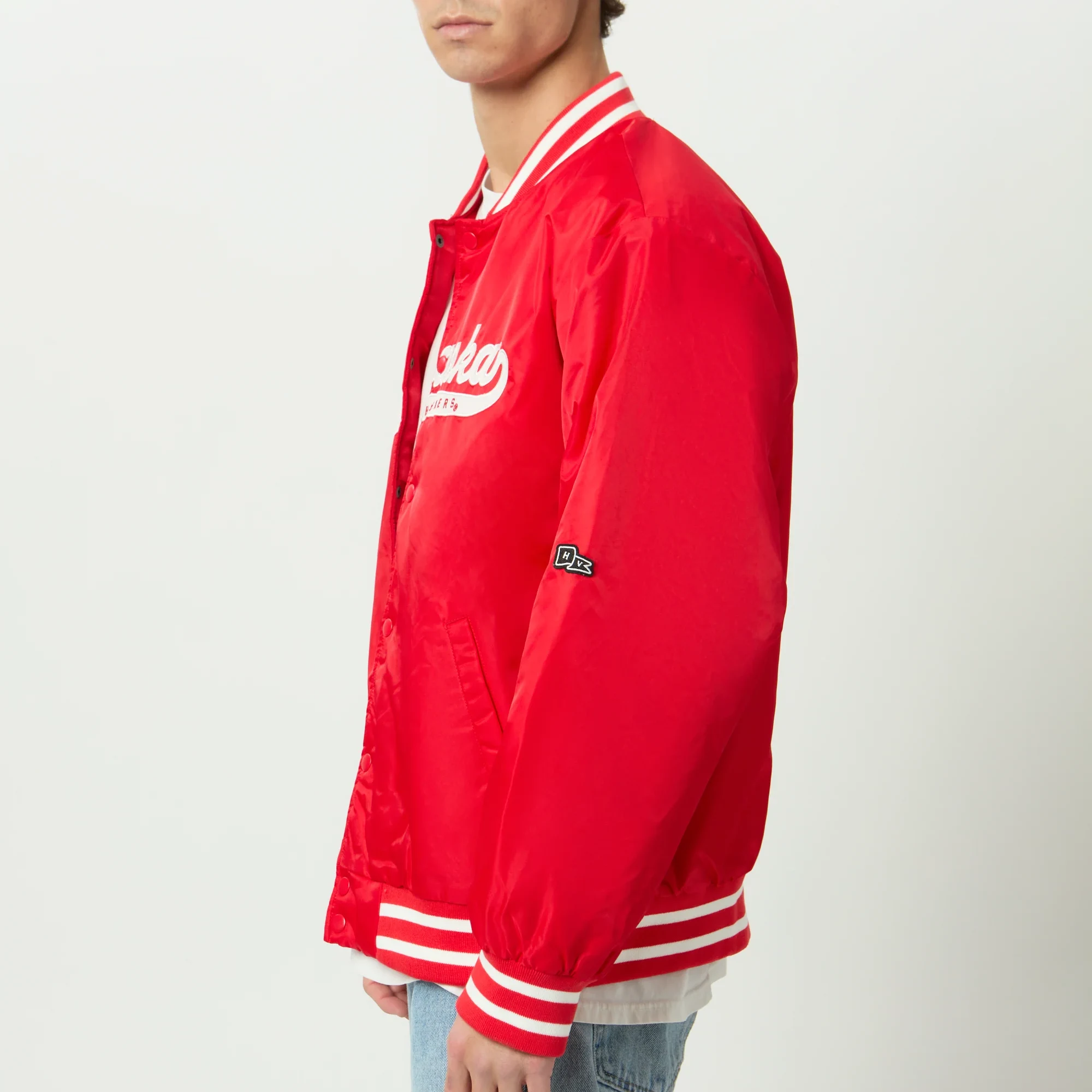 Men's Nebraska Cornhuskers A-Game Satin Varsity Jacket - Image 2