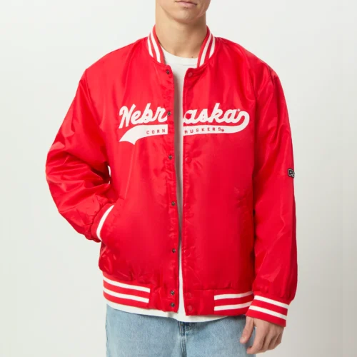 Men's Nebraska Cornhuskers A-Game Satin Varsity Jacket
