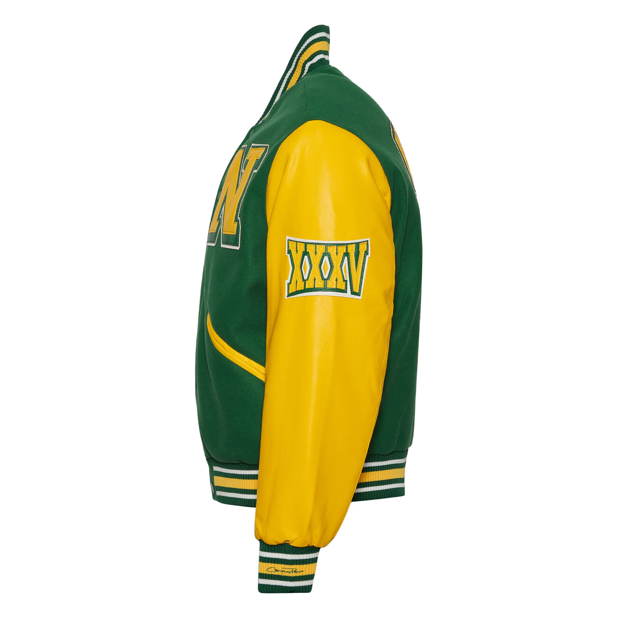 Men's Norfolk State Spartans Campus Remix Wool & Leather Varsity Jacket - Image 3