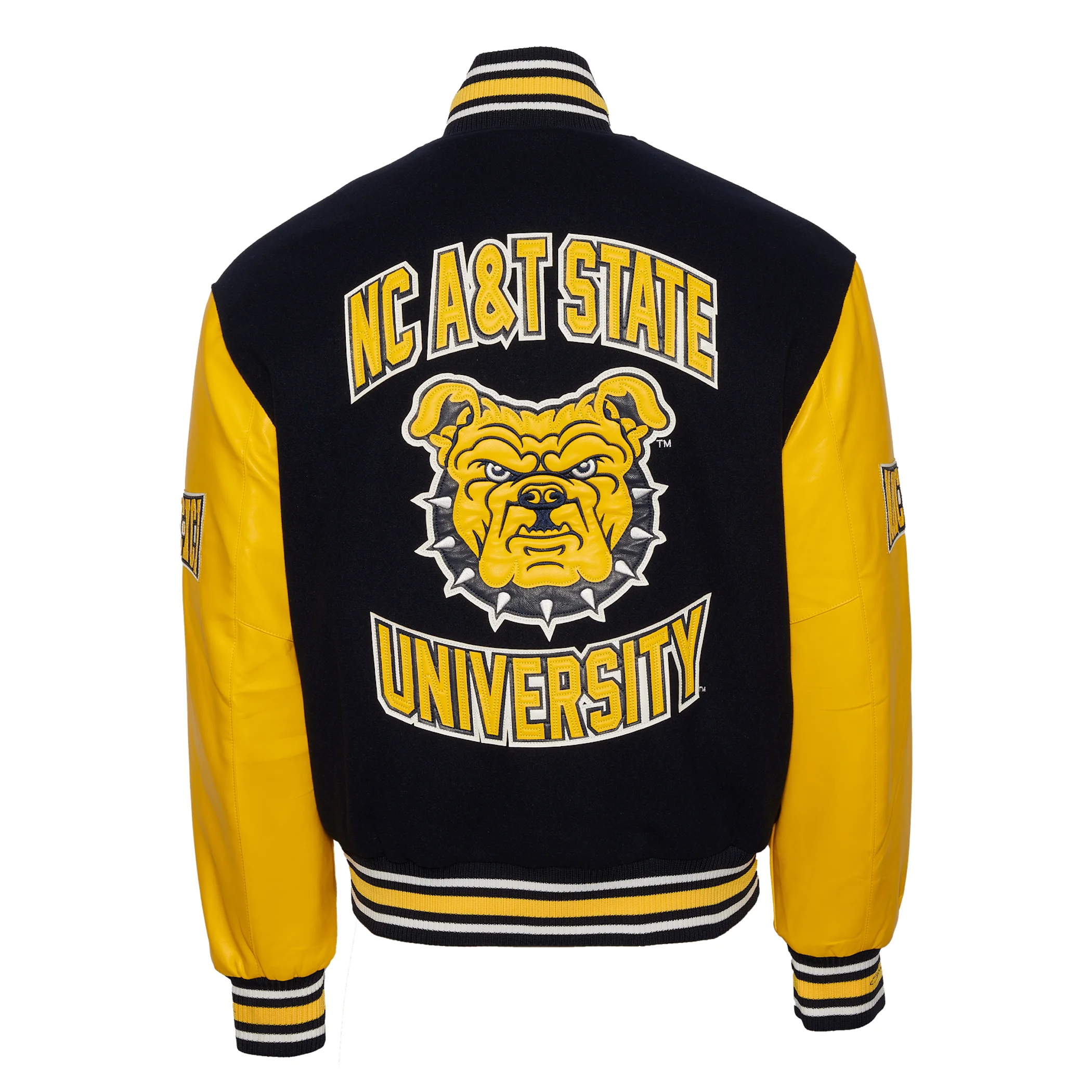 Men's North Carolina A&T Aggies Campus Remix Wool & Leather Varsity Jacket - Image 2