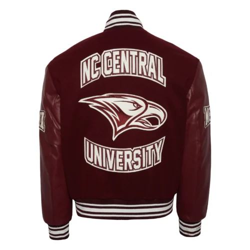 Alternative view of Men's North Carolina Central Eagles Campus Remix Wool & Leather Varsity Jacket