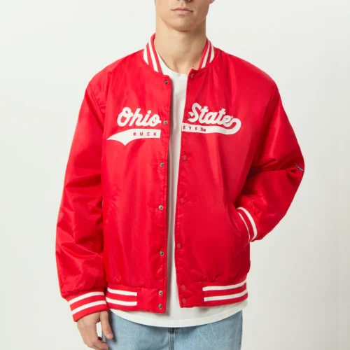 Men's Ohio State Buckeyes A-Game Satin Varsity Jacket