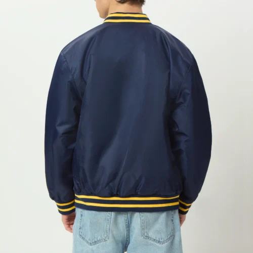 Men's West Virginia Mountaineers A-Game Satin Varsity Jacket - Image 3