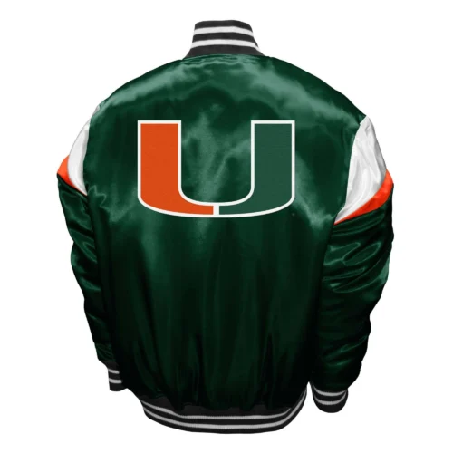 Alternative view of Miami Hurricanes  Power Satin Varsity Jacket