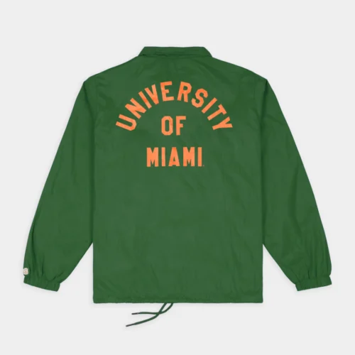 Alternative view of Miami Hurricanes "U" Classic Logo Coaches Satin Jacket