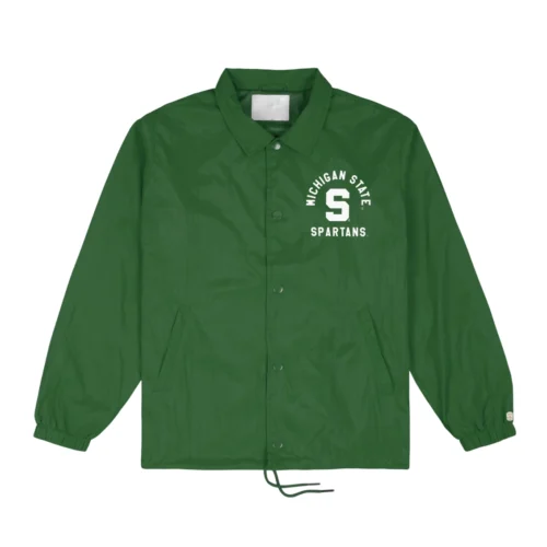 Michigan State Spartans Retro Block "S" Coaches Satin Jacket